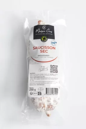 Pure Pork Dry Sausage cellophane-wrapped